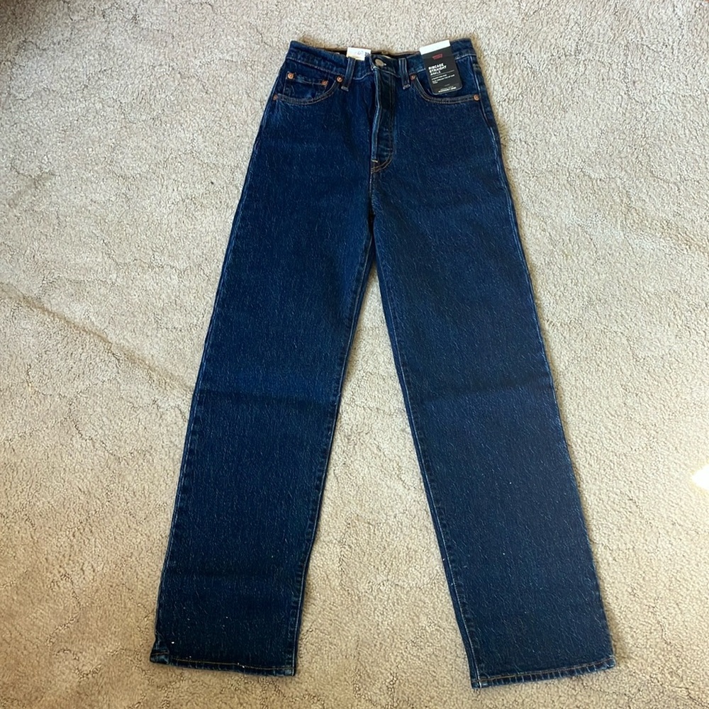 Levi’s Dark Wash Premium Ribcage Ankle Straight Jeans
